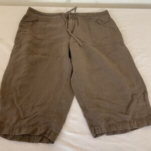 Coldwater Creek Capri Pant Women P14 Khaki Natural Fit Drawstring Casual Comfort